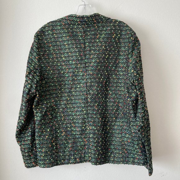 Chicos Green Ribbon Tweed Jacket. - Picture 2 of 3